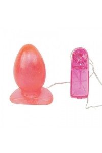 Анальная пробка на присоске с вибрацией розовая Super Butt Plug